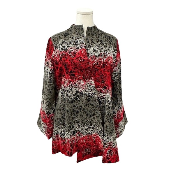 Come N See Jackets & Blazers - NWT Artsy Textured Womens 2XL Jacket Dense Stitching Swirling Lines Flared ALine